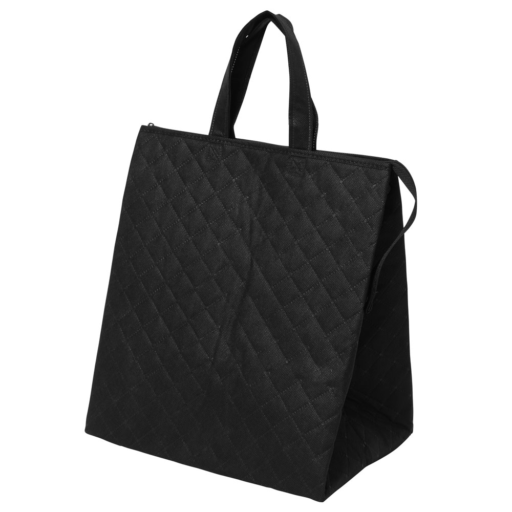 保冷バッグ カラークールキルトバッグ大:黒のメイン画像