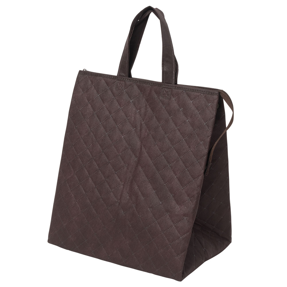 保冷バッグ カラークールキルトバッグ大:ダークブラウンのメイン画像